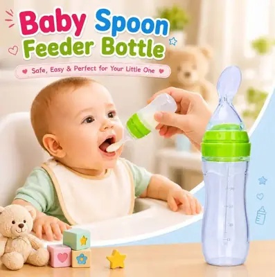 Silicone Baby Spoon Feeder Bottle for Infants & Toddlers