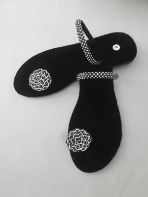 Women's Velvet Fancy Slippers thumbnail 2