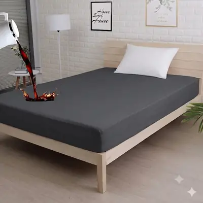 Terry Cotton Plain Single Bed Mattress Cover