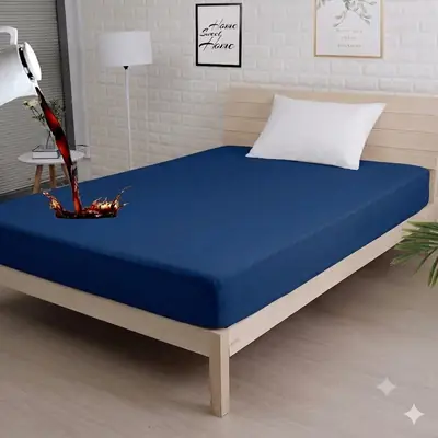 Terry Cotton Plain Single Bed Mattress Cover