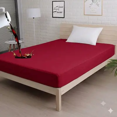 Terry Cotton Plain Single Bed Mattress Cover