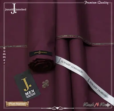 Men’s Unstitched Boski Plain Suit ( Mahroon ) thumbnail 2