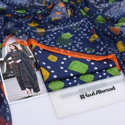 3 Pcs Women's Unstitched Digital Print Suit thumbnail 2