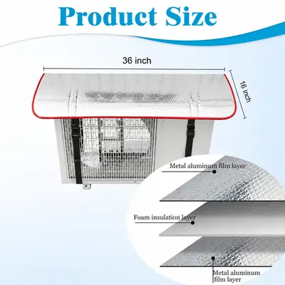 Silver Outdoor Waterproof AC Cover 36 x16 Inch