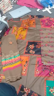 3 Pcs Women's Unstitched Printed Suit thumbnail 2