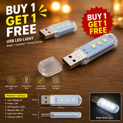 LED Light – USB Powered, Energy Efficient, Portable LED Light | Perfect for PC, Laptop, Desk, and Home Use | Buy 1 Get 1 Free – Limited Time Offer