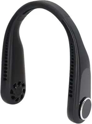 U-Shaped Neck Fan Black ABS Lightweight Portable thumbnail 5
