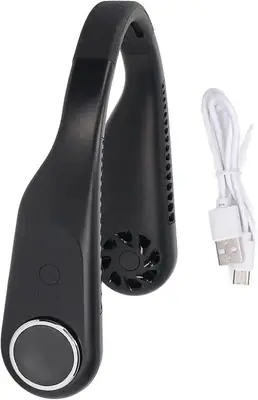 U-Shaped Neck Fan Black ABS Lightweight Portable thumbnail 7