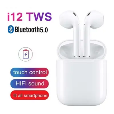 i12 TWS Wireless Bluetooth Earbuds with Charging Case | Touch Control | Stereo Sound | Built-in Mic thumbnail 5