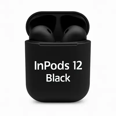 Black inpods Wireless Bluetooth Earbuds with Charging Case | Touch Control | Stereo Sound | Built-in Mic thumbnail 3