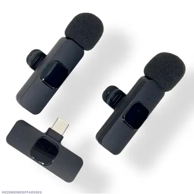 Latest K9 dual Wireless Vlogging Microphone Black Rechargeable