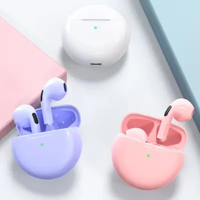 Pro 6 Hi-Fi Wireless Airbuds 5.0 Bluetooth Earphone Slim small size with Charging Case White thumbnail 3
