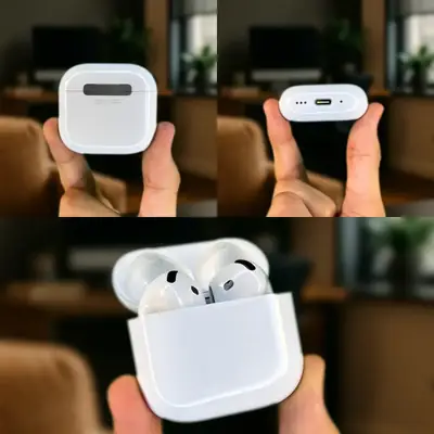 White AirPods Pro 4 with ANC