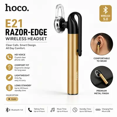 HOCO E21 Universal Bluetooth Hands-Free Earphone with Mic for All Smartphones