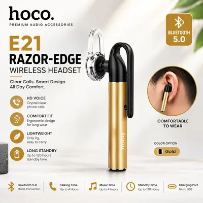 HOCO E21 Universal Bluetooth Hands-Free Earphone with Mic for All Smartphones thumbnail 3