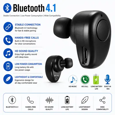 Wireless In-Ear Invisible Earbuds Handsfree Headset Stereo Headset thumbnail 2