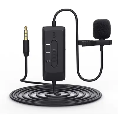 Professional Wired Lavalier Microphone Conference Microphone 8m Anti-interference Cable for Camera Smart Phone