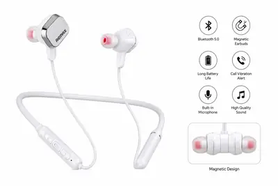 REMAX Wireless Neckband Earphones – Bluetooth Stereo Headset with Magnetic Earbuds thumbnail 2
