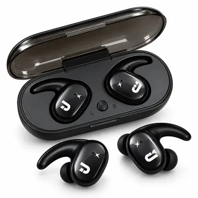 Wireless Gaming Earbuds – Bluetooth 5.0, Stereo Sound, Touch Control, Secure Ear Hook & Charging Case