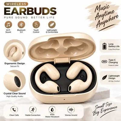 TWS Wireless Earbuds Bluetooth 5.0 – Stereo Sound & Charging Case thumbnail 2