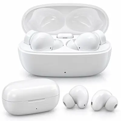 White TWS Wireless Bluetooth Earbuds – Smart Touch Control & Stereo Sound