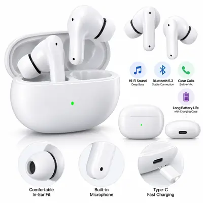TWS Wireless Earbuds – Bluetooth 5.3, Hi-Fi Sound, Clear Calls & Type-C Charging