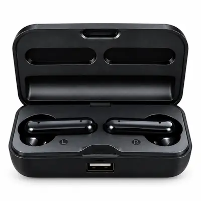 Black Wireless Bluetooth TWS Earbuds with Charging Case