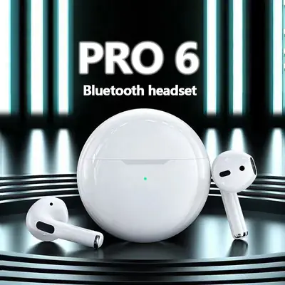 Pro 6 TWS Wireless Bluetooth Earbuds with Charging Case