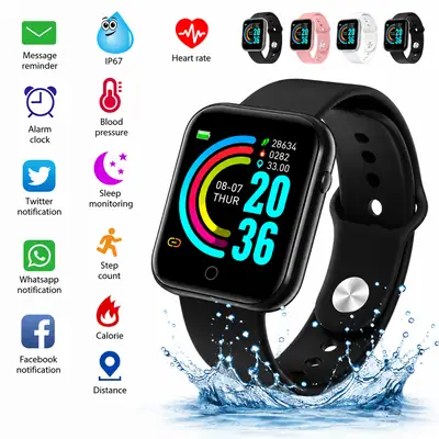D13 D20 Bluetooth Smart Watch Men Waterproof Sport Fitness Tracker Smart Bracelet Blood Pressure Heart Rate Monitor Y68 Smartwatch thumbnail 3