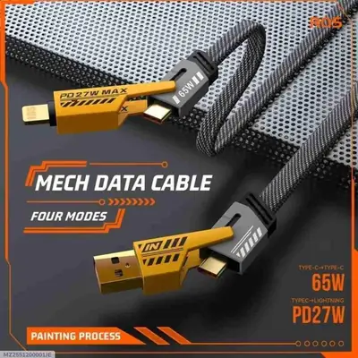 Fast Charging Cable 65W Type-C Golden Braided