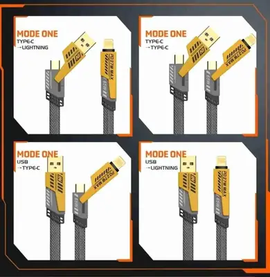 Fast Charging Cable 65W Type-C Golden Braided thumbnail 2