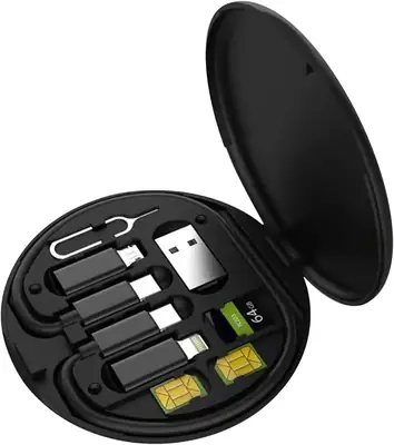 6-in-1 Wireless Charger & Card Holder Black thumbnail 5