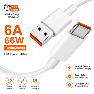 High-Speed Type-C Data Cable – Imported, Fast Charging & Data Transfer | Universal Compatibility for All Smartphones