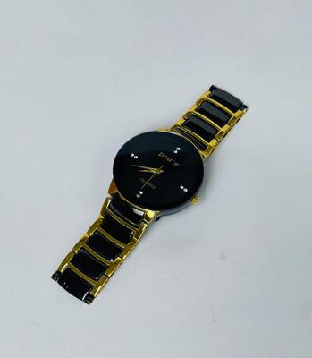 Men's Black Gold Quartz Watch with Stainless Steel Band thumbnail 3