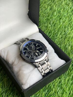 Men's Stainless Steel Watch Silver Gold Accents thumbnail 4