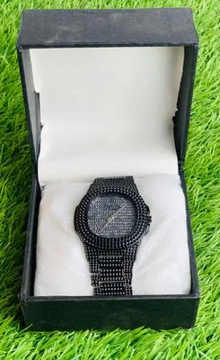 Gold Plated Crystal Watch for Men Wedding Formal Wear thumbnail 4