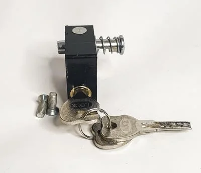 Stainless Steel Black Handle Key Lock with 3 Keys thumbnail 2