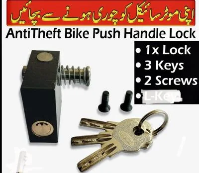 Stainless Steel Black Handle Key Lock with 3 Keys thumbnail 5