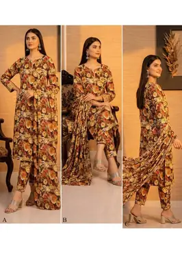 Polo Cotton 3 Pcs Women's Unstitched Printed Suit 
