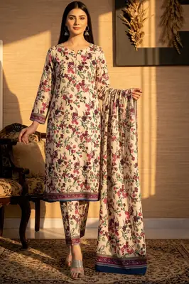 Polo Cotton 3 Pcs Women's Unstitched Printed Suit 