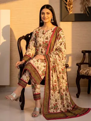 Polo Cotton 3 Pcs Women's Unstitched Printed Suit 