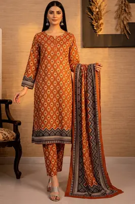 Polo Cotton 3 Pcs Women's Unstitched Printed Suit