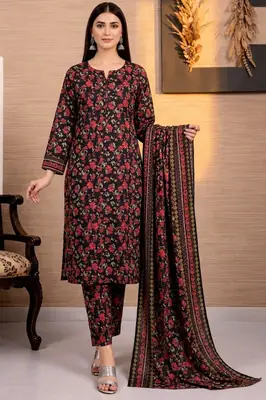 Polo Cotton 3 Pcs Women's Unstitched Printed Suit