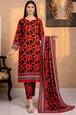 Polo Cotton 3 Pcs Women's Unstitched Printed Suit