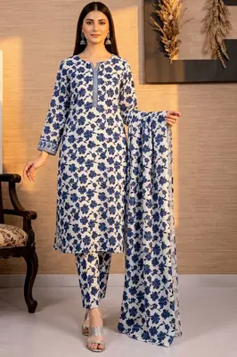 Polo Cotton 3 Pcs Women's Unstitched Printed Suit