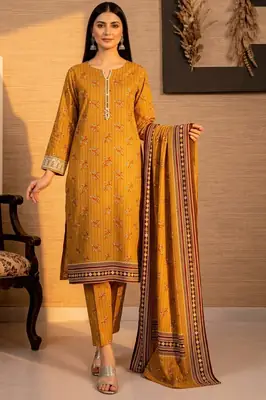 Polo Cotton 3 Pcs Women's Unstitched Printed Suit