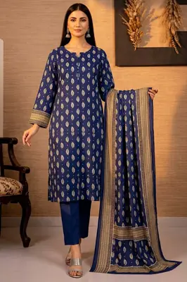 Polo Cotton 3 Pcs Women's Unstitched Printed Suit