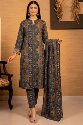 Polo Cotton 3 Pcs Women's Unstitched Printed Suit