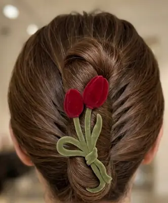 Flower Design Resin Plating Resin Hair Claw
