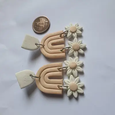 Stylish 2 Layered Dangling Earrings with Resin Plating - 2 Pcs in Green thumbnail 3